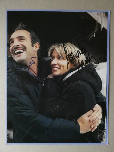 AUTOGRAPHES ALEXANDRA LAMY et JEAN DUJARDIN SUR PAPIER