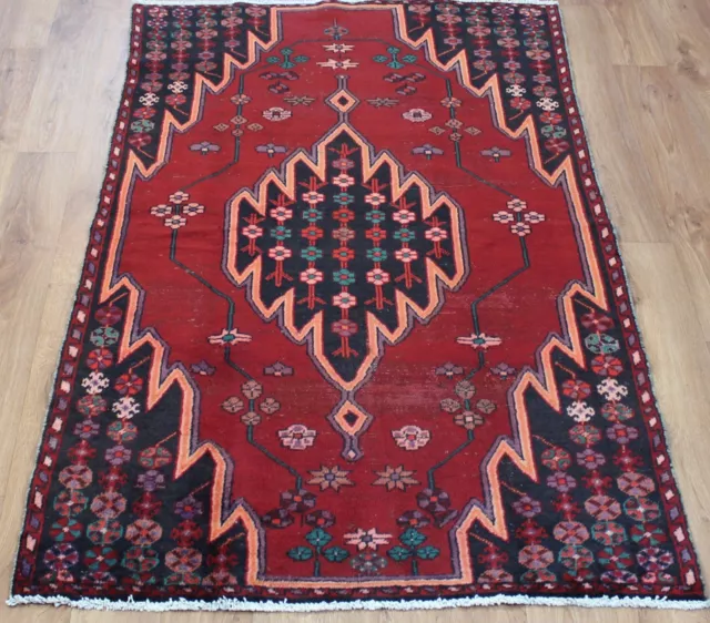 Antique PERSAIN CARPET RUG HAND MADE Oriental Vintage Old Wool Rug 188 X 111 CM