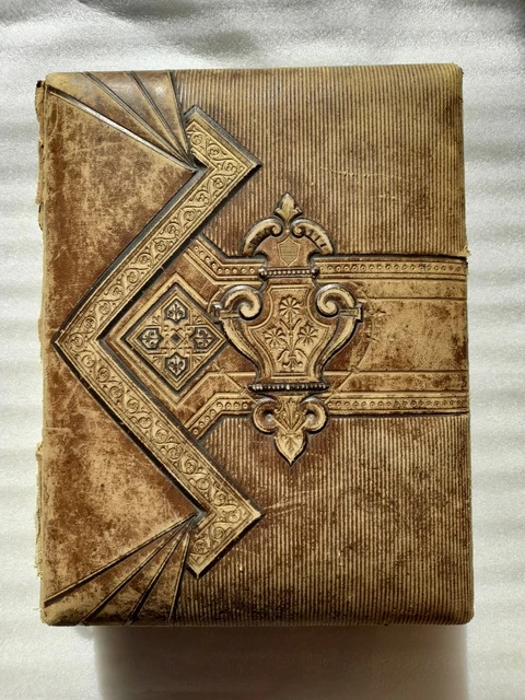 Fotoalbum aus Leder mit 71 Fotos gefüllt vintage antik CDV Kabinettfotos Fotos