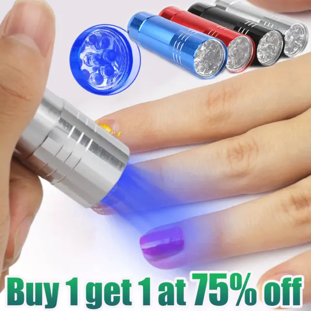 LED UV Gel Curing Lamp Light Portable Dryer Fast Cure Nail Flashlight Torch Mini