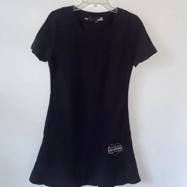 Love Moschino Shirt Dress Size 6 Black Heart Logo