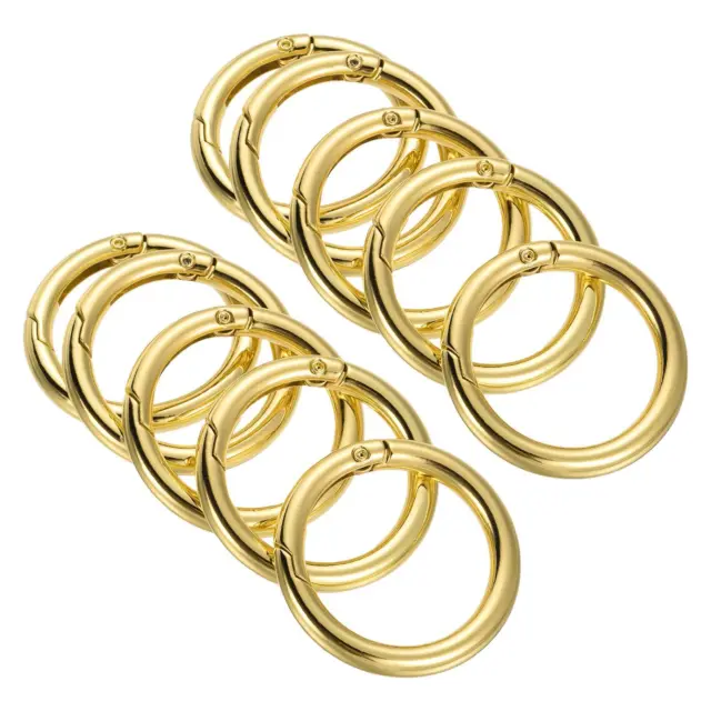 10pcs 42x31x5.5mm Spring Gate O Rings Round Snap Clip for Keyring Buckle Gold