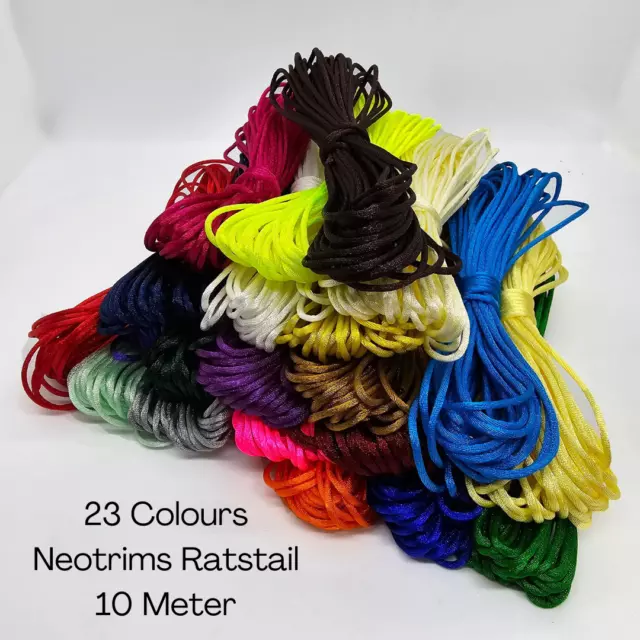 Rattail Cord,Silky Satin 2mm Rat Tail Jewellery Thread Knotting Braiding Crafts