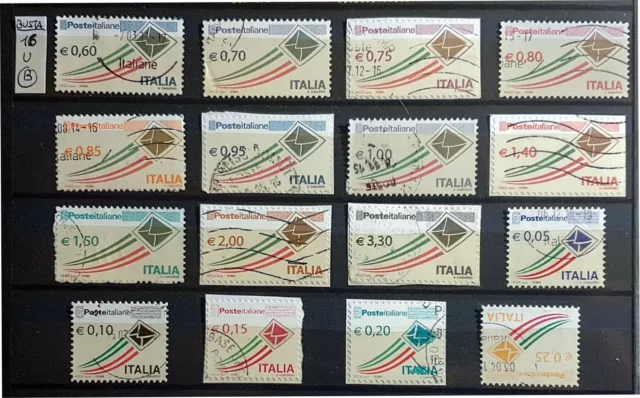 Italy Repubblica Francobolli Busta Postale - 16 Stamps U