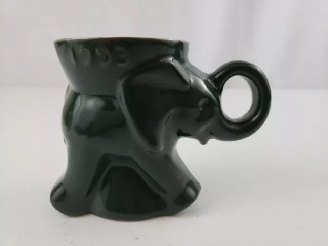 Frankoma Pottery Political Gop 1993 Dark Green Elephant Mug Great Condition