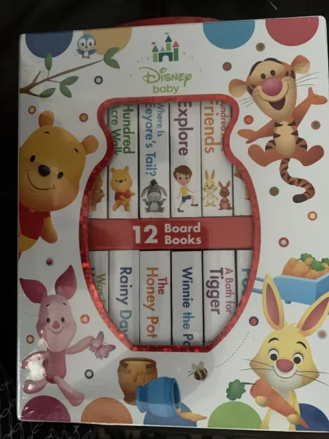 New Disney Baby Winnie Pooh Children's 12 Board Book Set 10 month +