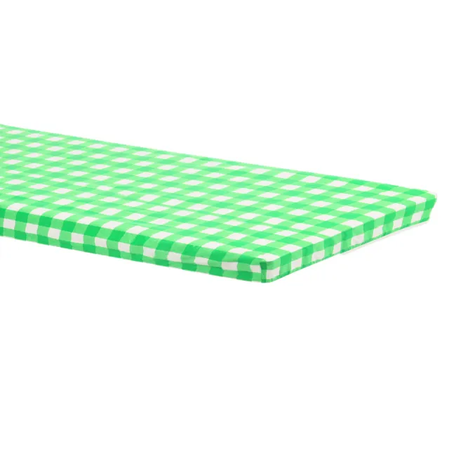 Picnic Table Cover PVC Vinyl Fitted 6ft Tablecloth with Flannel Backing, Green