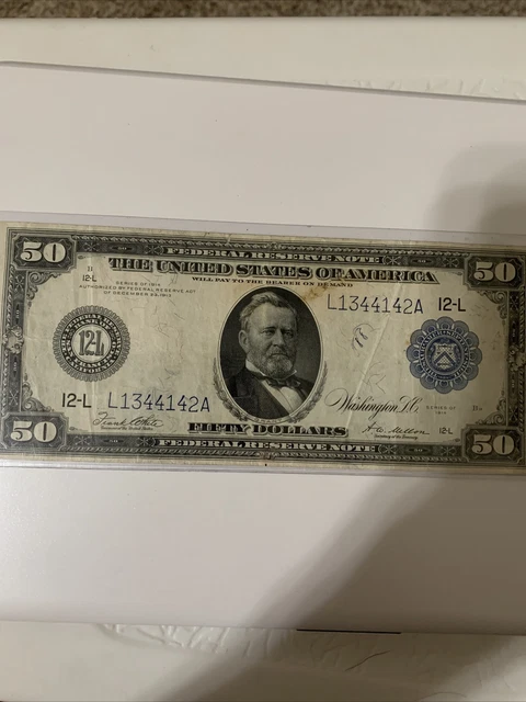 1914 $50 FRN FEDERAL RESERVE NOTE SAN FRANCISCO, CA Circulated 1914 $50 FRN FEDERAL RESERVE NOTE SAN FRANCISCO, CA Circulated
