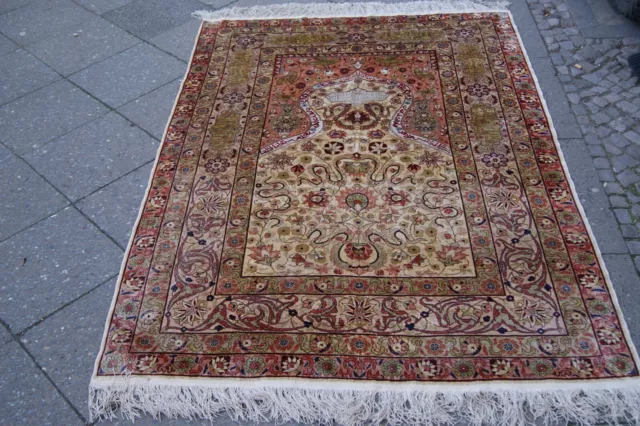 Hereke Seidenteppich, Orient Teppich, handgeknüpft Rug, Carpet, 180x120