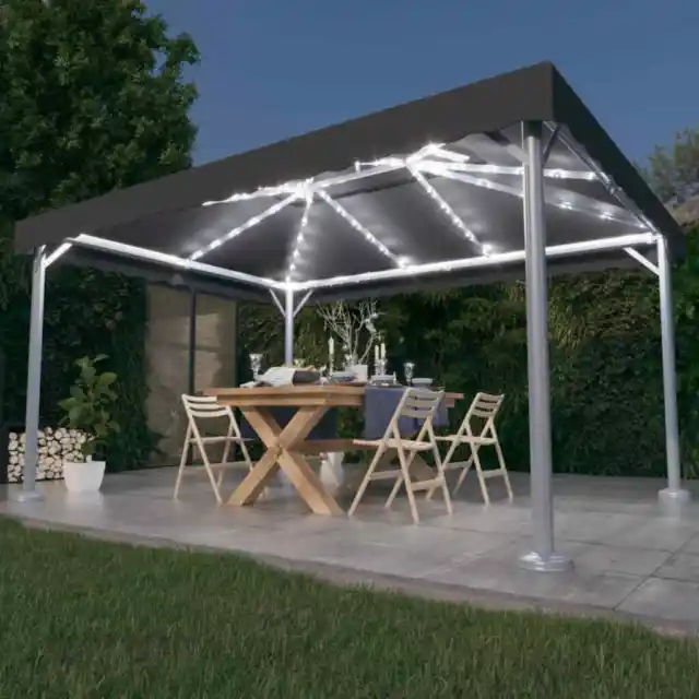 Pavillon mit LED-Lichterkette 4x3 m Garten Pavilon Designer Pavillion Gartenzelt