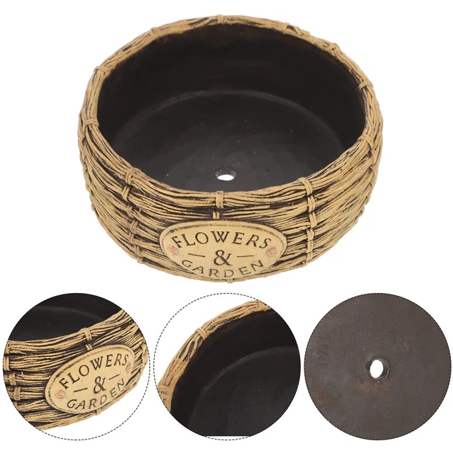 Fioriera Rattola Con Sottovaso - Lunghezza 29,5 Cm - Colore Taupe - Resistente A Pioggia E UV - 3