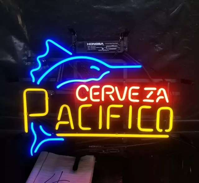 New Cerveza Pacifico Swordfish 20"x16" Neon Light Sign Lamp Beer Bar Wall Decor