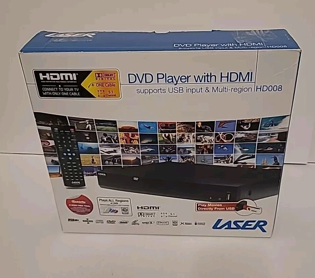 LASER DVDHD008 DVD Player with Multi Region Support BNIB 50.00