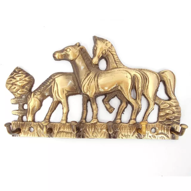 Handmade Artistic Brass Vintage Horse Hanging Wall Hooks Key Holders Towel