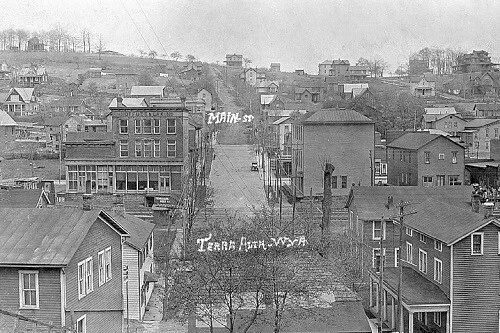 Aerial View Main Street Terra Alta West Virginia WV Reprint Postcard