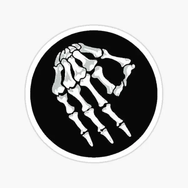 3 pcs Set | Circle Game Skeleton Hand - Funny Hard Hat Stickers Decals 2 inch