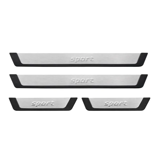 Door Sill Scuff Plate Scratch Protector for Ford Ranger Sport Steel Silver 4 Pcs