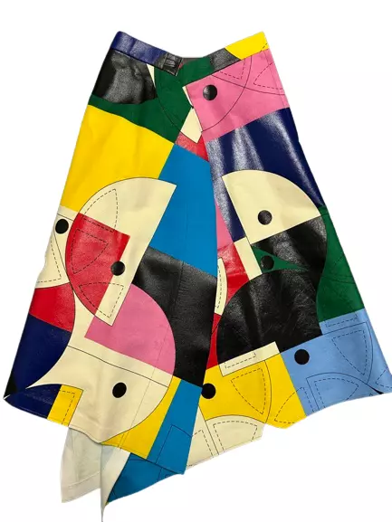 Junya Watanabe Comme Des Garcons Full Patterned Asymmetry Flared Skirt Size Xs