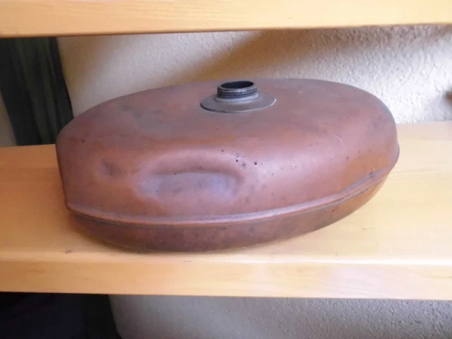 Alte Bettflasche Wärmflasche 32cm Kupfer schwer u. massiv ohne Verschluß