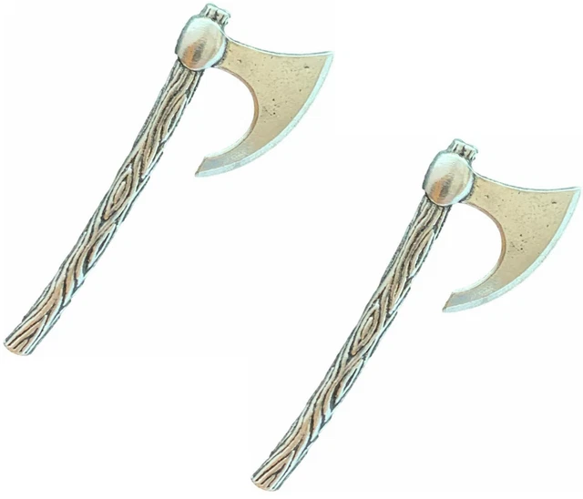 2X Individual Costado Batalla Hacha De Hecho a Mano Peltre Inglés Pin Pines Tsb