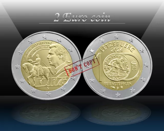 LUXEMBOURG 2 x 2 EURO 2024 ( Guillaume II + Feierstëp ) Commemorative Coin * UNC