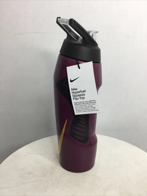 NWT Nike Hyperfuel Squeeze Grip Leakproof Water Bottle 24oz Sangria Purple