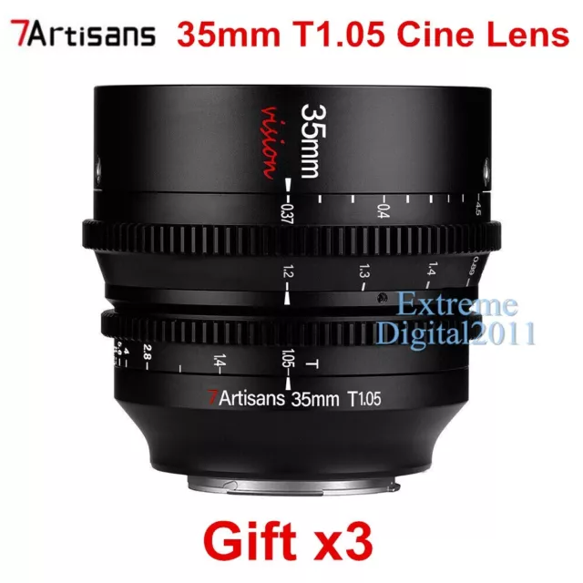 7artisans 35mm T1.05 Large Aperture ED Cine Lens for Sony E-Mount A6400 Camera