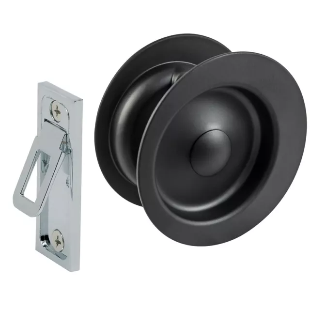 Gainsborough Matt Black Circular Passage Sliding Cavity Door Set