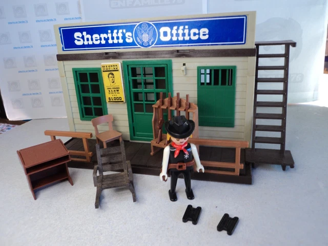 PLAYMOBIL Vintage Western - Maison, Banque, Panneau "We Buy" - Set 3422 De 1976 - Occasion
