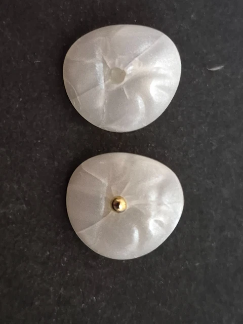 Lot De 6 Boutons Plats En Nacre Véritable - Diamètre 24-25 Mm - Vintage, Origine France - Pour Artisanat Et Couture