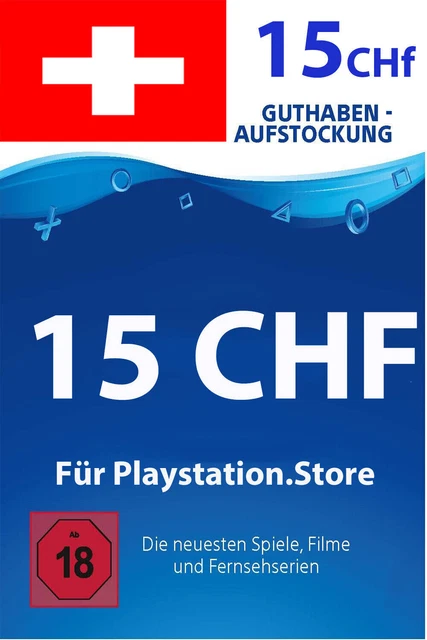 PSN Card CH 15 CHF - 15 CHF PlayStation Guthaben Digital Code - Nur Schweiz
