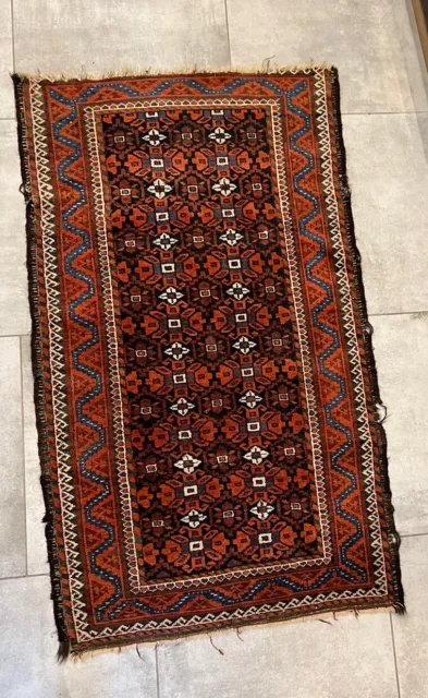 Tapis rug ancien Afghan 150x90cm Perse Asie Centrale Tribal Oriental Baluch 1900