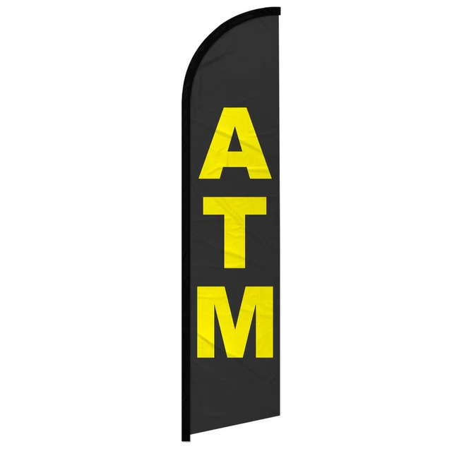 ATM Full Curve Windless Swooper Flag Event Sign Money Services