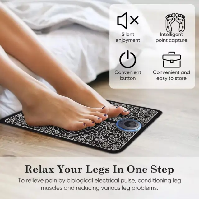 NEW Electric EMS Foot Massager Leg Reshaping Pad Feet Muscle Stimulator Mat`