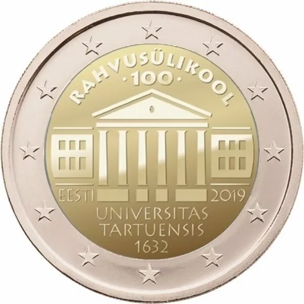 Rolle 25 * 2 euro Estland 2019 100. Jahrestag der Gründung der Universität Tartu 2