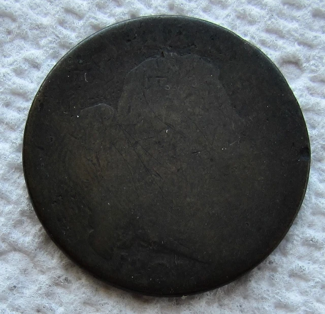 1801 1C BN Draped Bust Large Cent Rare Early Date Type Coin Full Date Scratched