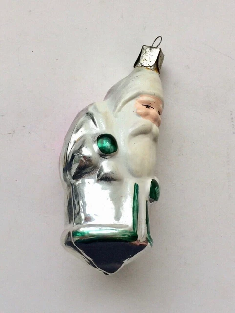 Babbo Natale/Ded Moroz, ornamento natalizio vintage in vetro Decorazione...