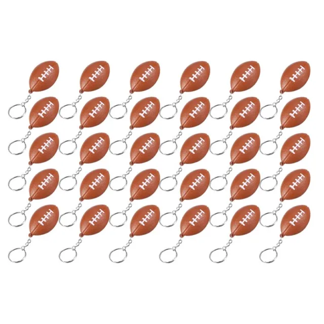 30 Pack Rugby Ball Keychains for Party Favors,Rugby Stress Ball,School Carn T6I7
