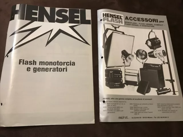 Hensel Flash Italiano 2 Depliant Brochure Vintage Anni 80