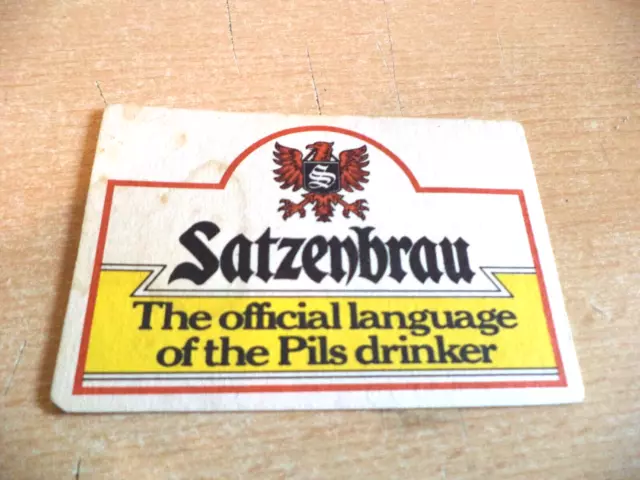 SATZENBRAU PILS LAGER BREWERY old vintage Advertising BEER MAT COASTER