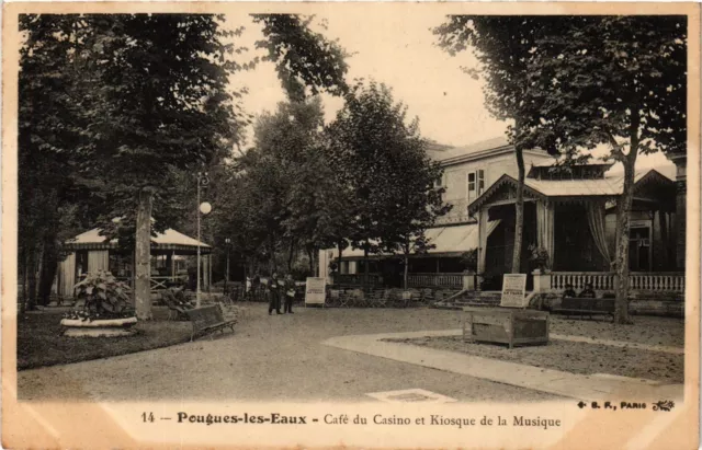CPA Paugues-les-BAINS - Cafe du Casino et Kiosque de la Musique (293181)