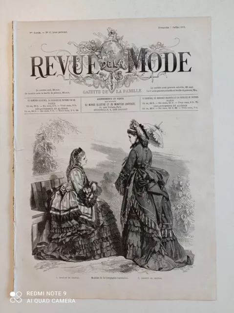 Revue de la mode n°27 du 7 juillet 1872 Gazelle de la famille 1er année château