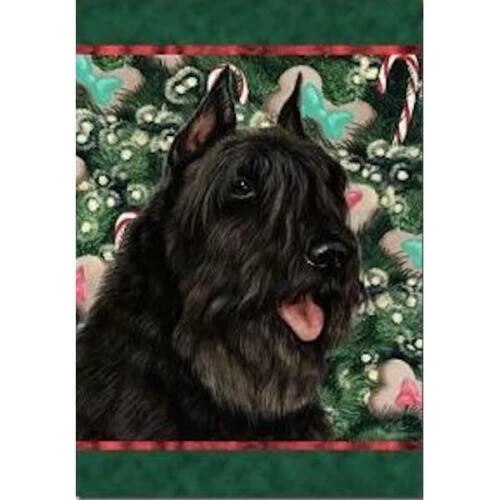 Christmas Holiday Garden Flag - Black Bouvier des Flandres 140331