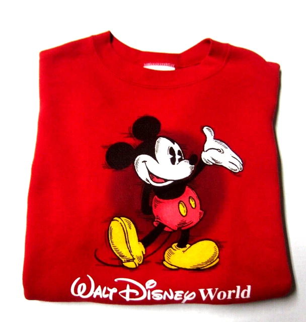 90'S Walt Disney World Mickey Mouse Character Sweatshirt, Made in USA, Men's Size M (approx.), Vintage cotton black type Vintage Second Hand