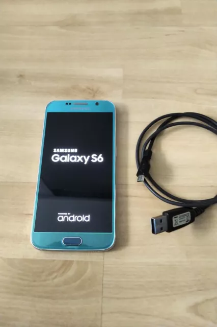 Samsung Galaxy S6 SM-G920F, blau 32GB Android 7.0 mit Schutzglas