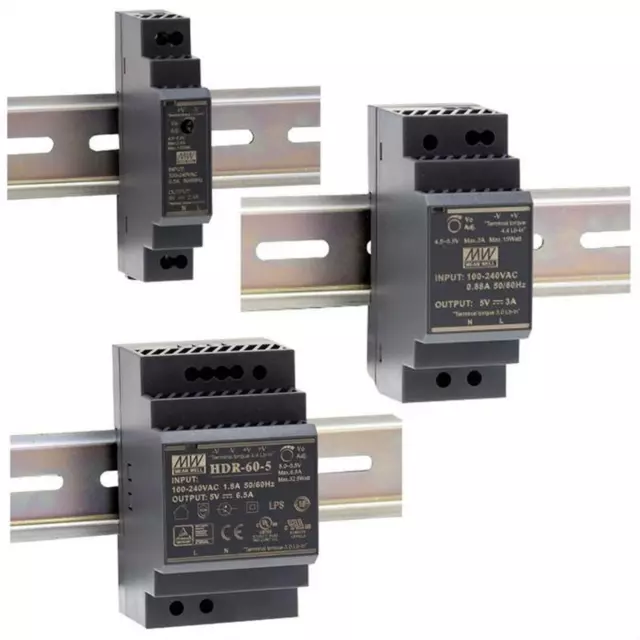 MeanWell Alimentation du Din rail HDR Série DIN-Rail Transformateur Chauffeur Al