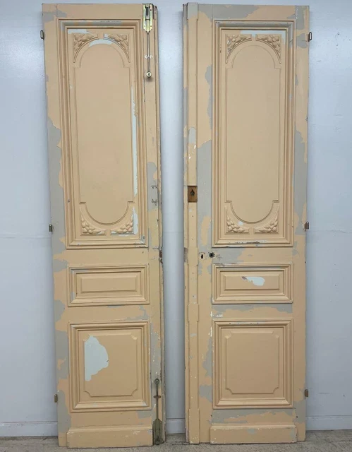 Pair of French Antique Doors/Double Doors-Solid Old Growth Fir Wood