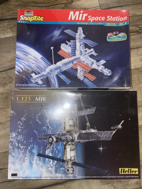 Revell Mir Space Station Snaptite 1/144 & Heller 1/125 80442 Model Kits Sealed