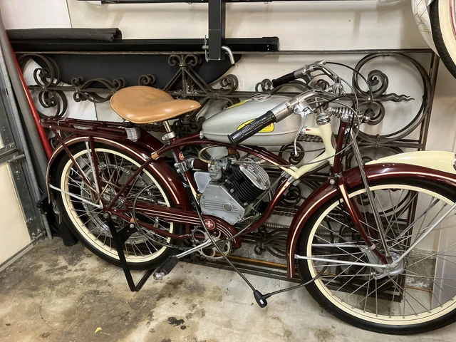 1947 WHIZZER SCHWINN Motorized Bicycle Motorbike Runs GREAT