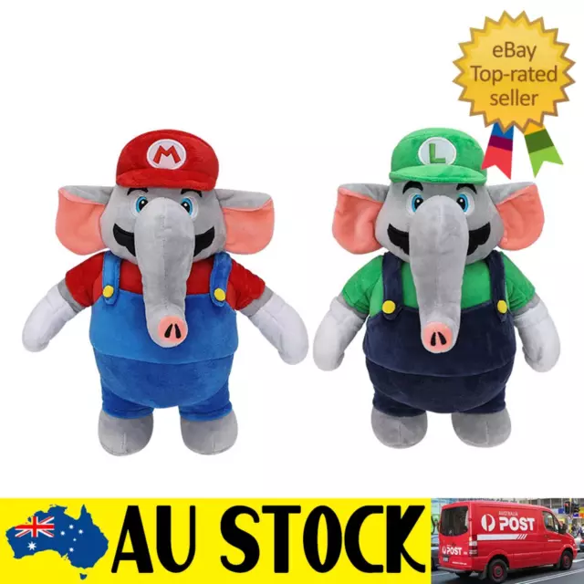 2024 Wonder Super Mario Bros Luigi & Mario Elephant Plush Toy